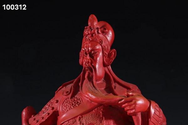 迴流 剔紅漆器關公造像擺件規格：高37cm長30cm寬14cm重1kg