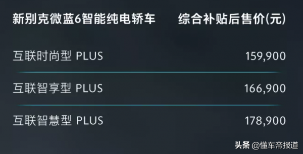 新車 | 補貼後售價15.99萬元起，新款別克微藍6純電車型上市