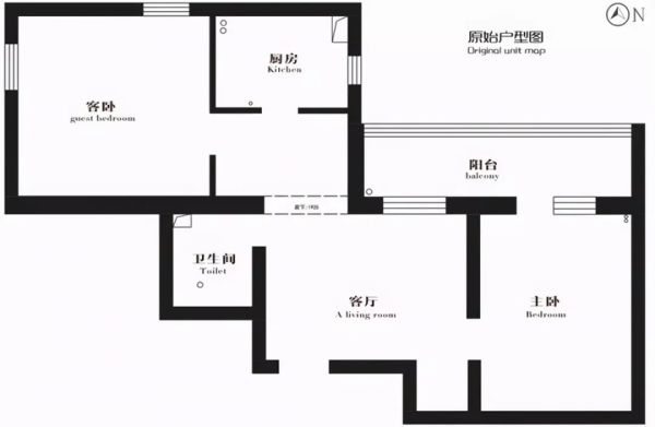65㎡的小兩居，主臥設計2.7m大衣櫃，窗邊還有小吧檯