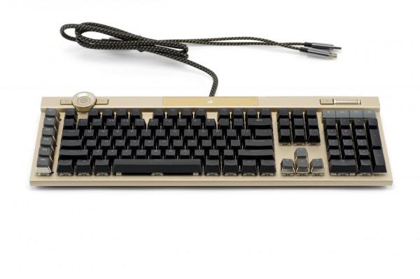 奢華氣質，美商海盜船 CorsairK100 璀璨金機械鍵盤簡評