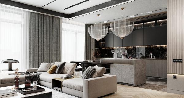 149㎡ || 灰色和金色的奢華現代生活 149㎡ || 灰色和金色的奢華現代生活