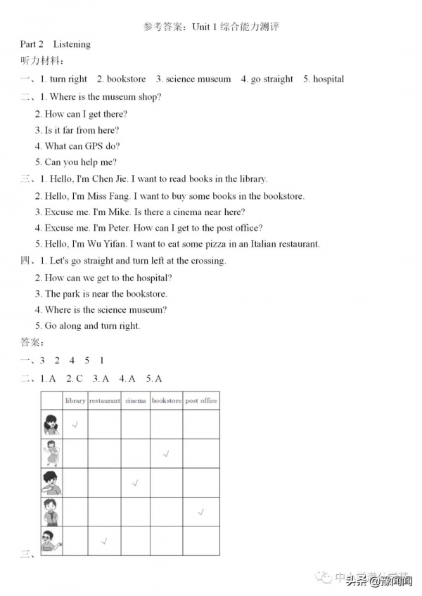 六年級英語上冊：第一單元檢測卷3套+答案
