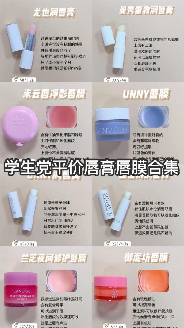 自用潤唇膏唇膜，哪些值得回購