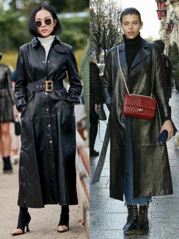 大衣不只有毛呢款，帥氣又防風的“皮大衣”，成時尚潮流，太颯了