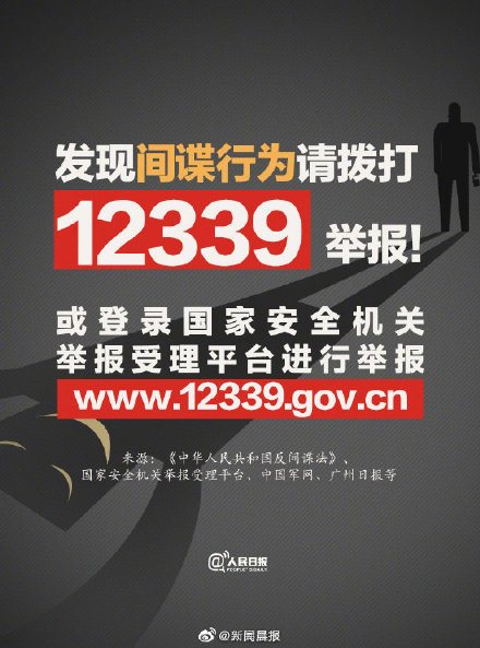 發現間諜行為撥打12339舉報
