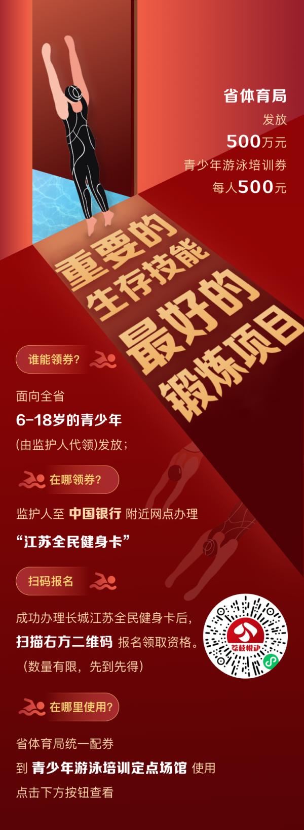 福利來襲!500萬元青少年游泳培訓券免費發放,速搶 福利來襲!500萬元青少年游泳培訓券免費發放,速搶