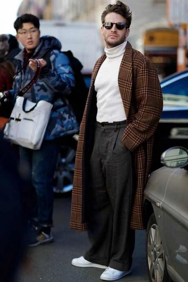 高領毛衣+大衣=冬季標配