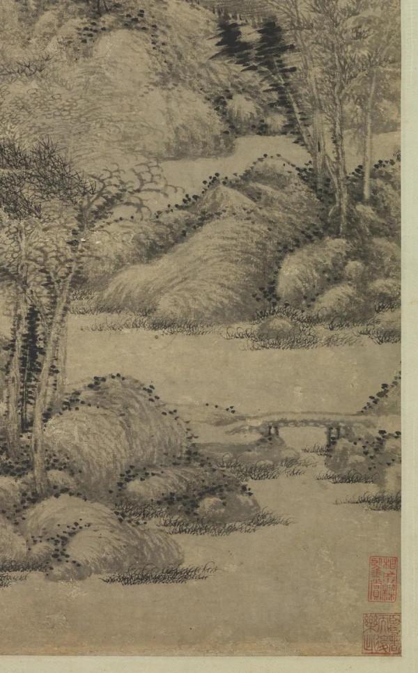 元 陳貞《白雲山房圖軸》