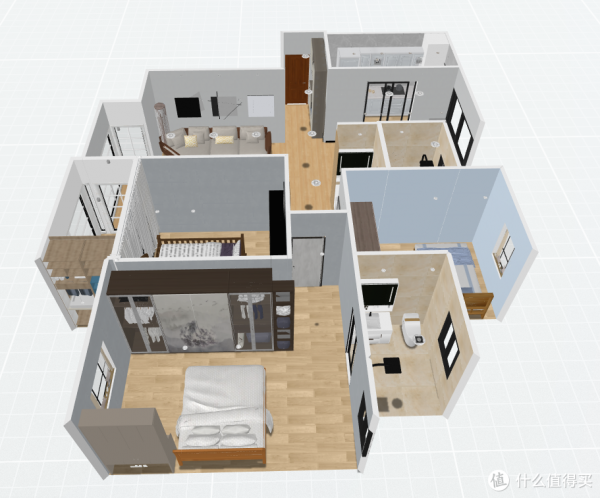 我用鹹魚裝套房-127㎡，全房更換平開斷橋鋁&plus;地暖&plus;全屋黑胡桃傢俱