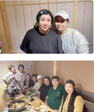 郭麒麟繼母罕見聚會，齊耳髮型彆著水鑽髮卡，45歲狀態減齡又顯瘦