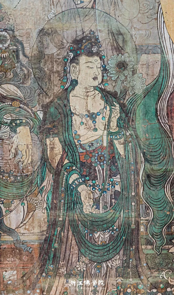 元代11.11米“彌勒說法圖”壁畫，1925年被切割成60多塊剝走，現館藏於加拿大