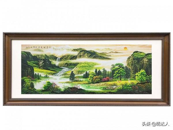 蘇繡寶應繡亂針繡適合客廳別墅中式裝修風格的刺繡裝飾畫