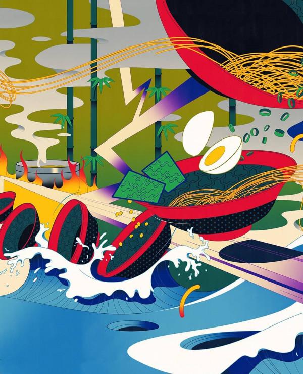 插畫丨強烈的色彩與動感衝擊力，復古又迷人，情節表現極為豐富