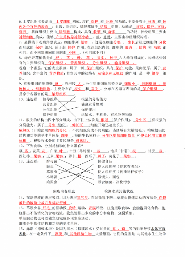 博士老師：背會這份資料，七年級上冊生物期末滿分！家長快收藏