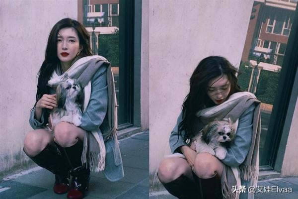 江疏影真絕了，片場穿西裝喇叭褲腿長1米8，比男一號彭昱暢高半頭