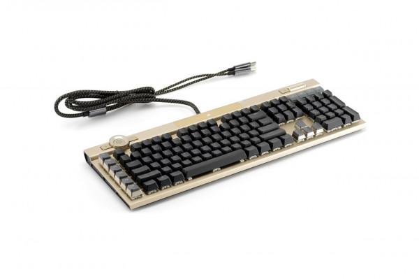 奢華氣質，美商海盜船 CorsairK100 璀璨金機械鍵盤簡評