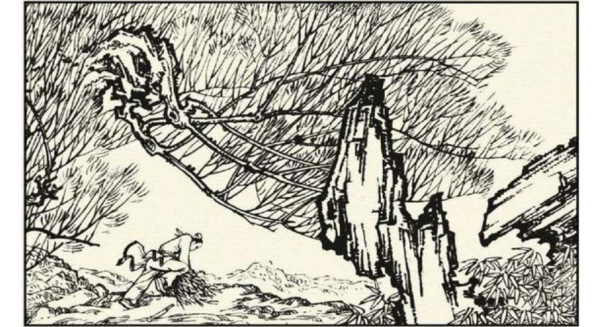 民間故事：樵夫夜宿山中，遇見群獸哭泣，苦肉計令他獲得許多寶貝