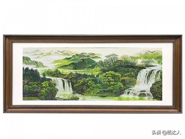 蘇繡寶應繡亂針繡適合客廳別墅中式裝修風格的刺繡裝飾畫