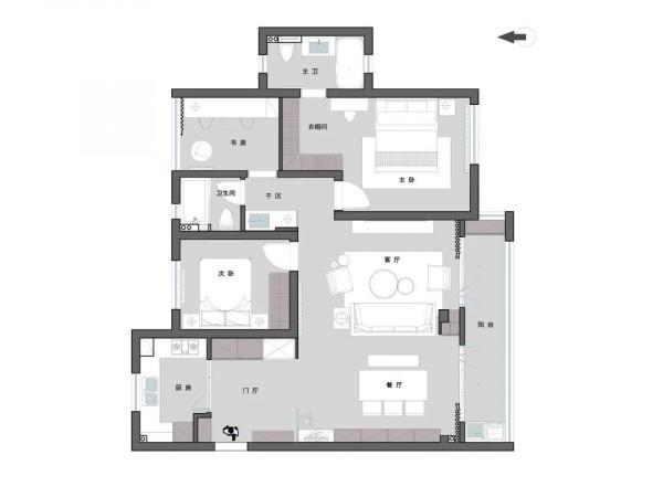 121m²無主燈C位橫廳設計，不按套路出牌的家，簡約也能很高階