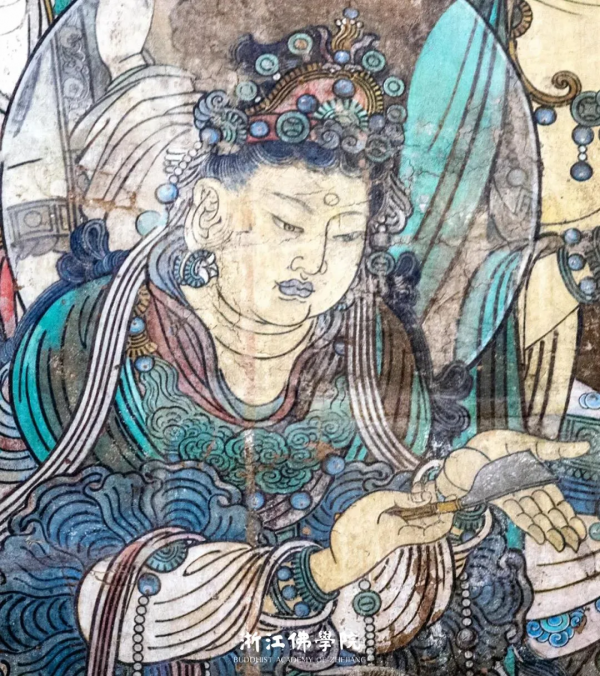 元代11.11米“彌勒說法圖”壁畫，1925年被切割成60多塊剝走，現館藏於加拿大