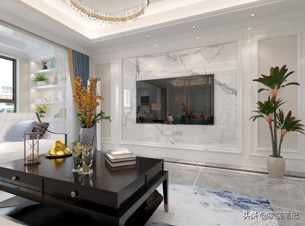 130㎡的家裝簡約美式，簡潔有設計感，整體那叫一個高大上，很美