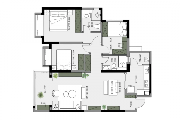 不界定風格，將喜歡元素和顏色混搭 122㎡ 精裝房復古文藝又工業範
