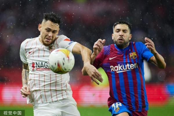 「圖」登貝萊助攻鐵閘扳平 巴薩1-1平10人塞維利亞