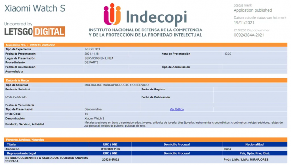 小米申請“Xiaomi Watch S”商標 暗示新款手錶即將到來