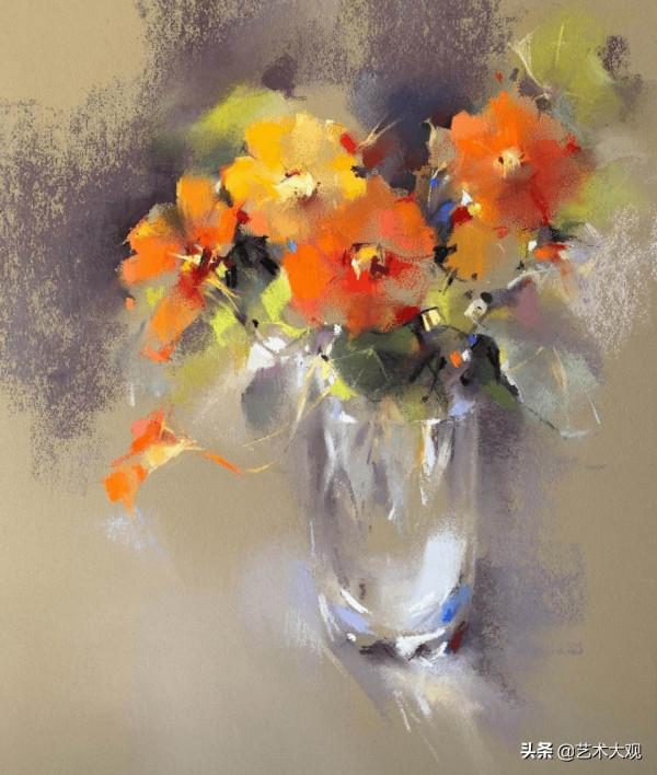 絢麗的花卉色粉畫——法國女畫家奧萊娜繪畫作品欣賞