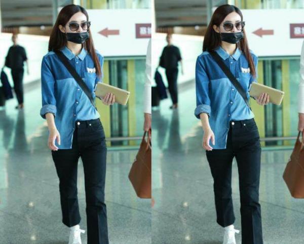 趙麗穎離婚後帥出新高度，拼接西裝簡單卻有質感，高馬尾又美又颯