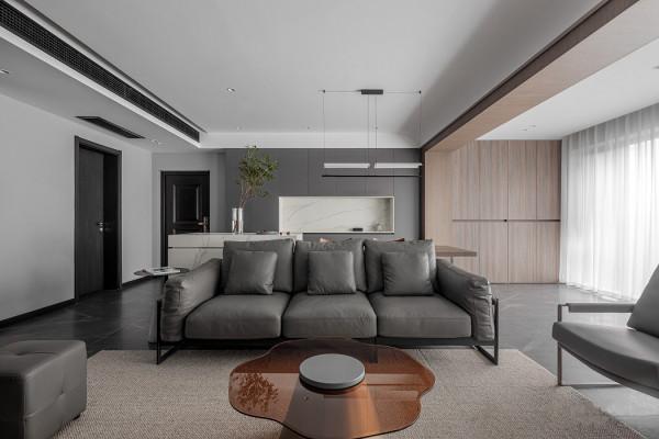 138平現代風格,打破原始戶型的散亂,利用經典黑白灰構造精緻美家