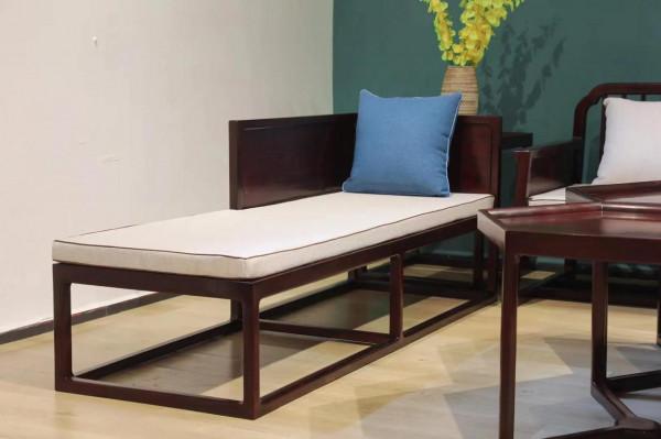 尚比亞血檀新中式沙發十件套「集簡」疏影元素靠背 多邊形茶几