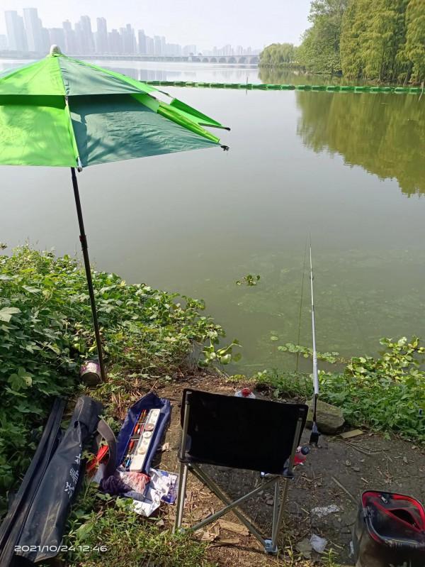 這麼好的天氣，這麼漂亮的湖景，這麼可憐魚獲……