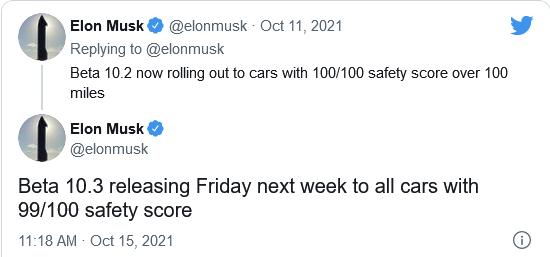 特斯拉完全自動駕駛測試版10.3因&quot;表現退步&quot;而推遲