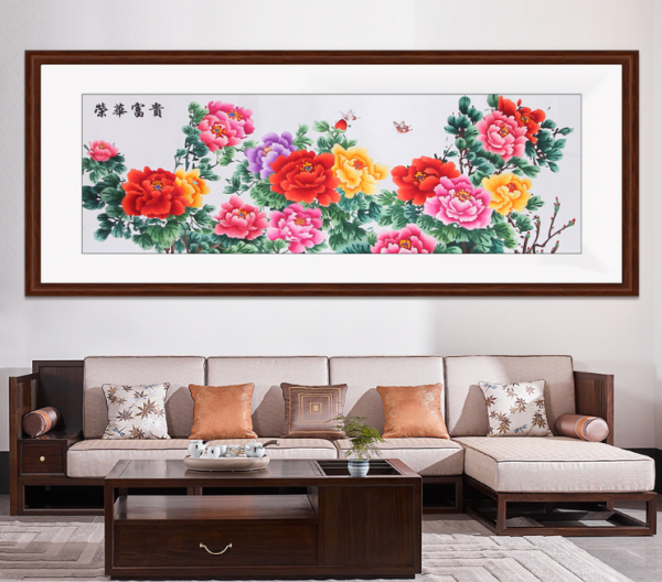 客廳掛什麼畫吉祥？各色牡丹花美不勝收醉人間，吉祥幸福全家人