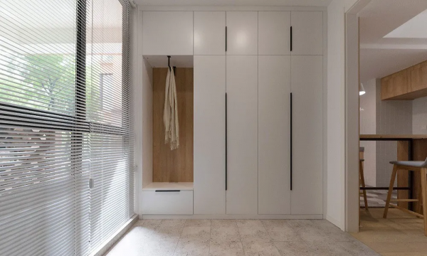 122㎡簡約原木風格新房裝修，復古半牆設計文藝清新