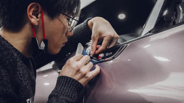 蘇州無二汽車貼膜丨奧迪A5改色冰梅粉