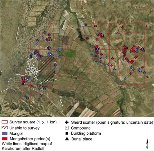 首次繪製蒙古帝國首都哈拉和林地圖,這裡比以往估計的大得多 首次繪製蒙古帝國首都哈拉和林地圖,這裡比以往估計的大得多