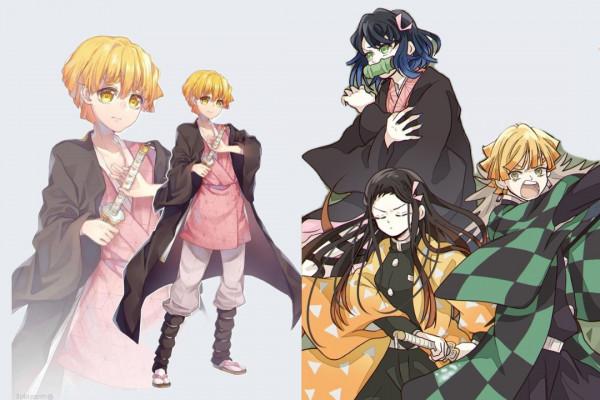 主角四人組互換衣服，禰豆子新形象太颯，建議伊之助女裝半永久