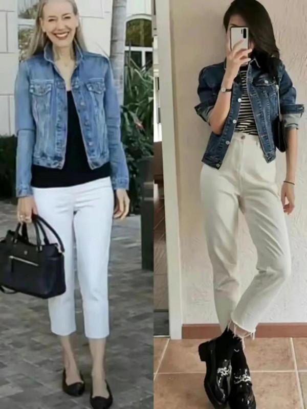 155身高牛仔外套穿搭