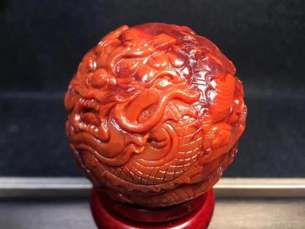 九口南紅老料大珠