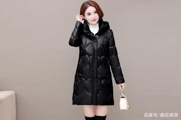 羽絨服冬新款中長款白鴨絨韓版連帽黑色長款過膝外套 羽絨服冬新款中長款白鴨絨韓版連帽黑色長款過膝外套