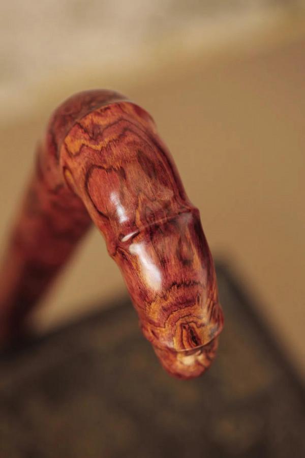 海南黃花梨海黃鬼眼紋壽杖