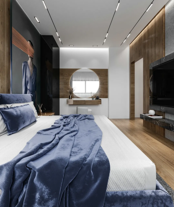 大理石裝飾現代公寓，高階浪漫