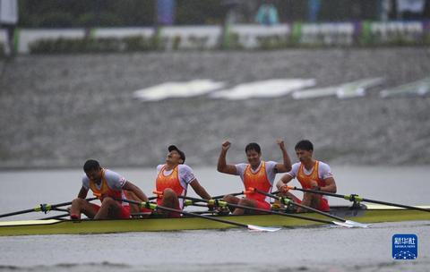 全運會-賽艇男子四人雙槳決賽：聯合隊獲得冠軍