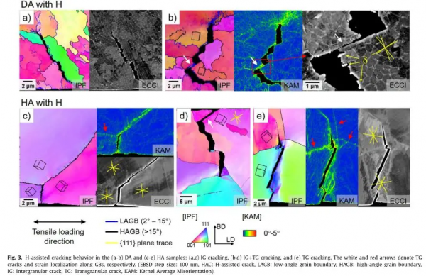 氫輔助失效驗證凝固亞結構在脆性中的作用 氫輔助失效驗證凝固亞結構在脆性中的作用
