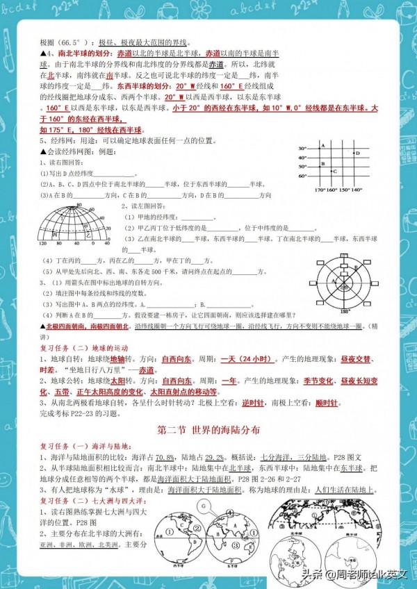 學霸：3小時就學透了初一上小四門“政史地生”期中濃縮考點35頁