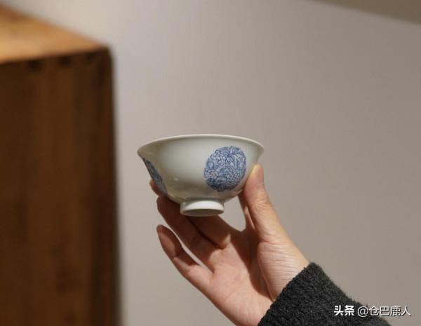 青花團花杯「傾城國色·便作文卿」 青花團花杯「傾城國色·便作文卿」