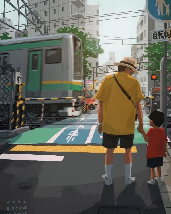 會畫畫的爸爸,太暖了 會畫畫的爸爸,太暖了