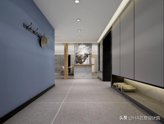 320㎡大平層別墅,霧霾藍玄關太治癒了 320㎡大平層別墅,霧霾藍玄關太治癒了